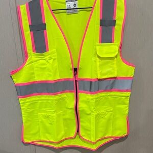 High-Visibility Safety Vest with Pink Accents